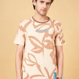 Urban Ranger by Pantaloons Cuban Sand Cotton Slim Fit Printed T-Shirt-image-90