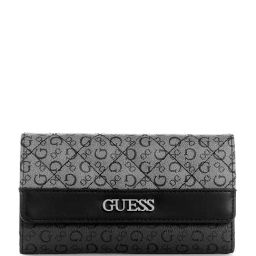 Guess Black Multi Printed Ellison Slim Wallet-image-43
