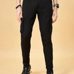 People by Pantaloons Jet Black Skinny Fit Jogger Jeans-image-91