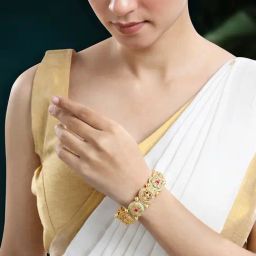 Peora Gold Traditional Synthetic Stone Openable Kada Bangle-image-88