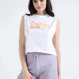 CALVIN KLEIN White Cotton Printed T-Shirt-picture-23