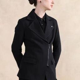 RAREISM Black Twill Solid Long Sleeves Jacket-image-42