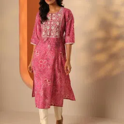 Libas Pink Regular Fit Embroidered Kurta-picture-8