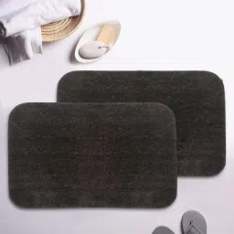 BIANCA Ultra-Soft Fluffy Bath Mat With Non-Slip Rubber Backing -2pc Medium (plush) solid-brown image 1