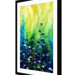 999Store Multicolor MDF Abstract Leaves Printed Paper Wall Painting - Set of 1 image 3