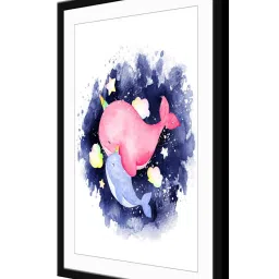 999Store Multicolor MDF Dolphin Printed Paper Wall Painting - Set of 1 image 3