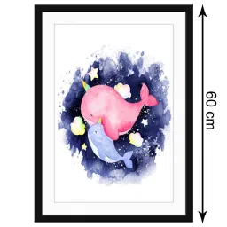 999Store Multicolor MDF Dolphin Printed Paper Wall Painting - Set of 1 image 5