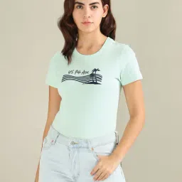 U.S. Polo Assn. Sea Green Cotton Printed T-Shirt-picture-35