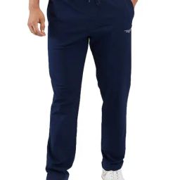 Park Avenue Dark Blue Cotton Blend Regular Fit Solid Trackpants-image-88