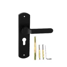 Harrison Classic VC-05 60 mm White Metal Black Matt Finish Mortise Lock and Handle Complete Pack-41