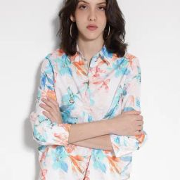 RAREISM Off White Cotton Blend Printed Long Sleeves Top-image-30