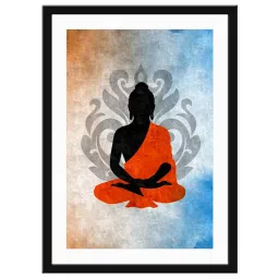 999Store Multicolor MDF Lord Buddha Printed Paper Wall Painting - Set of 1 image 2