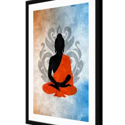 999Store Multicolor MDF Lord Buddha Printed Paper Wall Painting - Set of 1 image 3