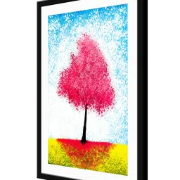 999Store Multicolor MDF Red Tree Wall Printed Paper Wall Painting - Set of 1 image 3