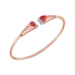 Joyalukkas 18k Rose Gold & Diamond Red Heart Bracelet for Women-image-14