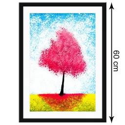 999Store Multicolor MDF Red Tree Wall Printed Paper Wall Painting - Set of 1 image 5