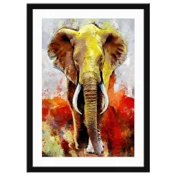 999Store Multicolor MDF Abstract Elephant Printed Paper Wall Painting - Set of 1 image 2