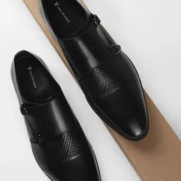 Van Heusen Men's Black Monk Shoes-image-83