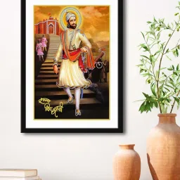 999Store Multicolor MDF Raja Chhatrapati Maharaj Printed Paper Wall Painting - Set of 1 image 1