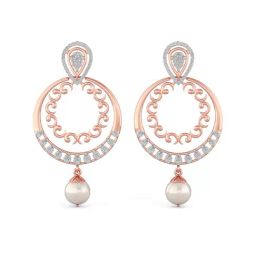 Joyalukkas 18k Gold & Diamond Pearl Chand Bali Earrings for Women-image-43