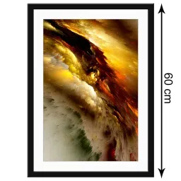 999Store Yellow & Brown MDF Abstract Wall Printed Paper Wall Painting - Set of 1 image 5
