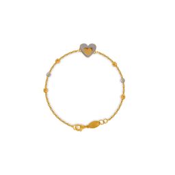 BHIMA 22K BIS Hallmark 916 Purity Yellow Gold Rhodium Heart Bracelet-image-47