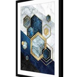 999Store Multicolor MDF Abstract Geometric Printed Paper Wall Painting - Set of 1 image 3