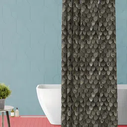 ArtzFolio Grey & Black Printed Water-Proof Shower Curtains-image-92