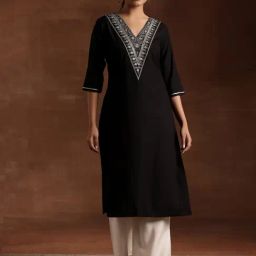 Libas Black Embroidered Kurta-image-47