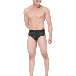 UnderJeans by Spykar Black Check Briefs - Pack of 2 image 5