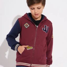 Jack & Jones Junior Boys Maroon Cotton Blend Applique Sweatshirt-image-65
