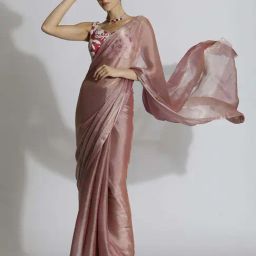Jaipur Kurti Brown Plain Sarees-picture-26