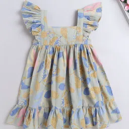 The Magic Wand Girls Floral Printed Cotton Fit & Flare Knee Length Dress-image-38