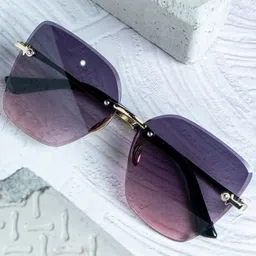 Leeway Women Rimless UV Protected Rectangle Sunglasses LW-2007-2-BLACKPINK-image-89