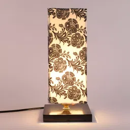 Tucasa TC-09 304.8 mm (12 Inch) Filigree Design Print Table Lamp with Metal Base-36