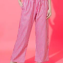 FFLIRTYGO Striped Relaxed Fit Straight-Leg Lounge Pants-image-70