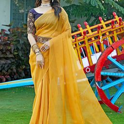K 5 Fashion Organza Belted Saree-image-89