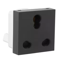 Legrand Socket with Shutter Allzy 6/16 Amp 2 Module Matt Black, 6812 22 (Pack of 10 Pcs)-25