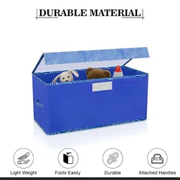 Aura Blue & White 3 Pieces Zig Zag Printed Drawer Organiser With Transparent Lid image 3