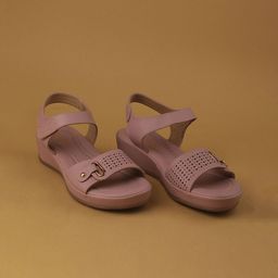 Ozuri Women Wedge Heel Sandals with Laser Cuts-image-15
