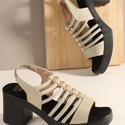 THE WHITE POLE Women Open Toe Block Heel Sandals-image-71