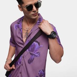 FCUK Relaxed Fit Opaque Floral Printed Casual Shirt-image-1