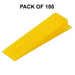 Godavari Tiles Leveling Wedges System Kit With Clips Plastic Yellow & White 2 cm Width 10 cm Length for Home & Professional image 3