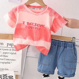 POP STREET KIDS Boys Dyed T-shirt with Shorts-picture-49