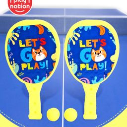 PlayNation Junior Plastic Racket Set - Yellow & Blue-26