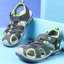 Cute Walk by Babyhug Velcro Closure Casual Sandals - Green-image-1