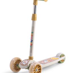 3 Wheel Foldable Kids Scooter with LED Lights and 4 Level Adjustable Handle Bar - Beige & Grey-23