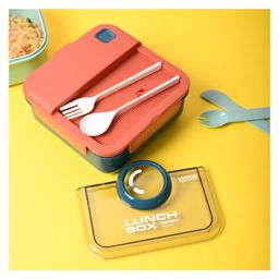 VONCASA Vibrant Red Lunch Set: 1 Spoon, 1 Fork & 1 Box-19