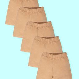 Kiddopanti Pack Of 5 Solid Cycling Shorts - Skin-picture-19