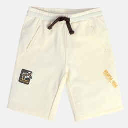 MINI KLUB Cotton Stay Ahead Of The Game Text Printed Shorts - White-image-67